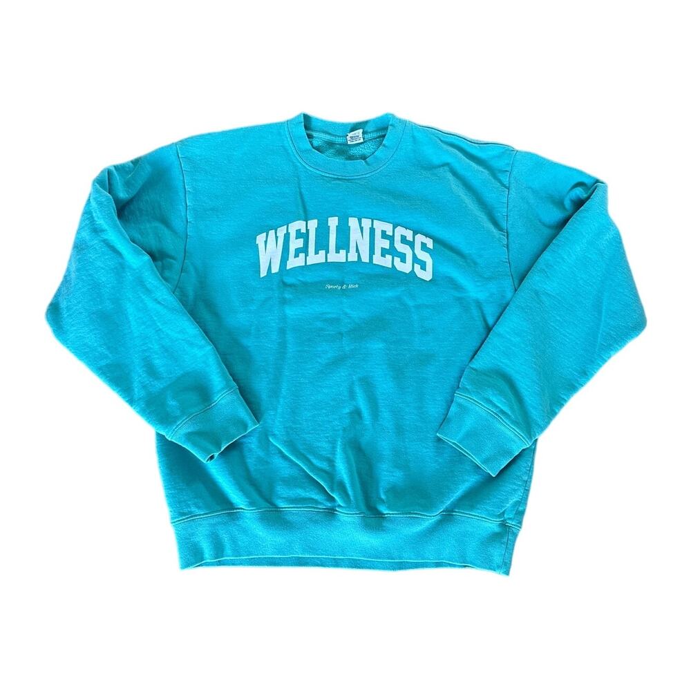 Sporty & Rich - Wellness Ivy Crew Neck Sweatshirt in Teal Blue / Green